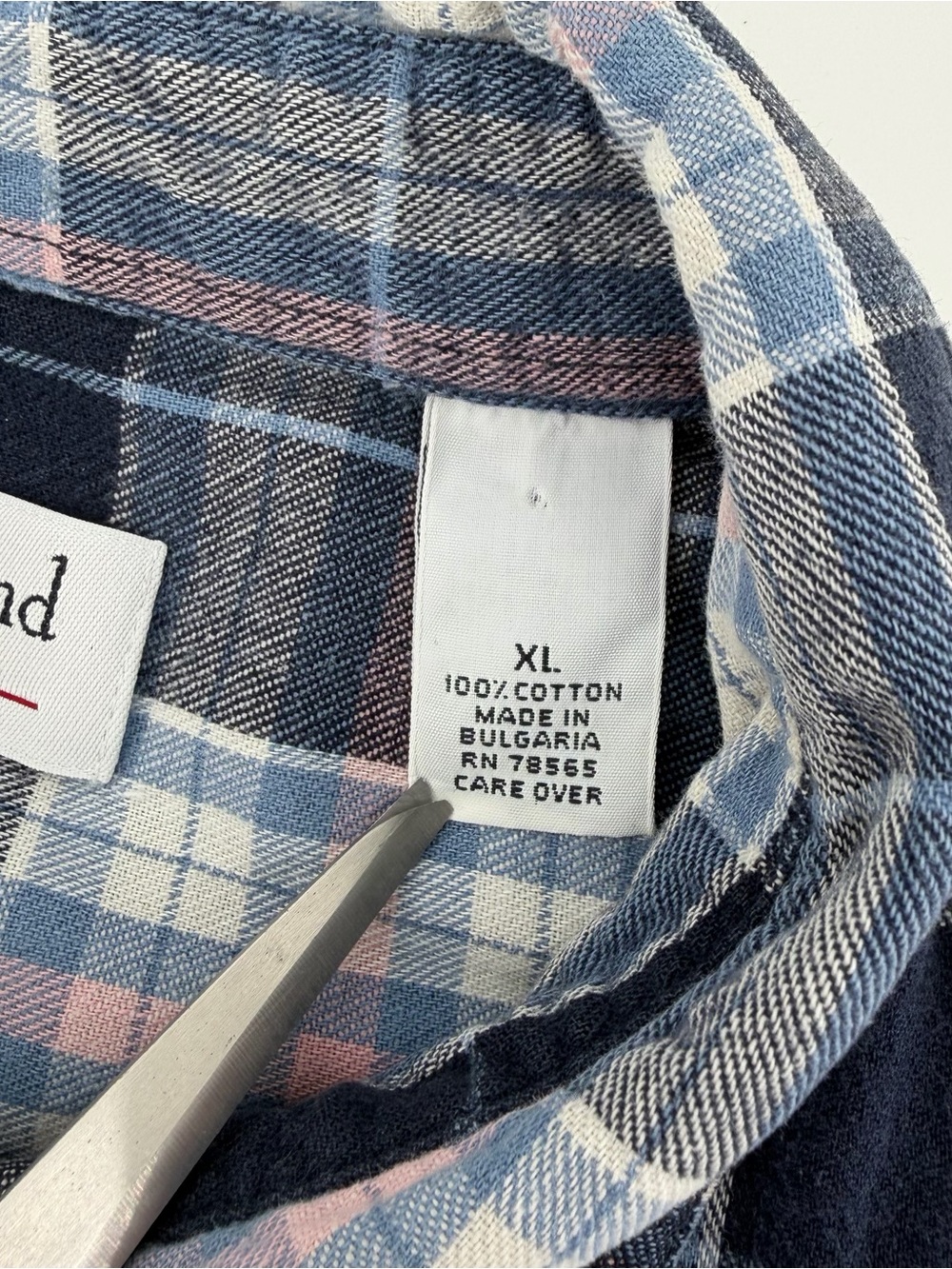 Westbound Blue White Plaid Long Sleeve Button Up Blouse Top XL Gorpcore Casual - Picture 6 of 9